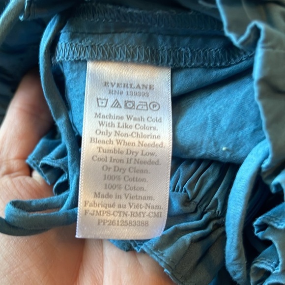 Everlane Blue Shapeless Flowy Jumpsuit 100% cotton size xxs oversized - Picture 5 of 5
